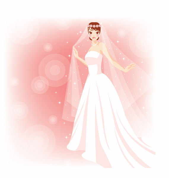 free vector Free Beautiful Bride in The Wedding Vector Illustration